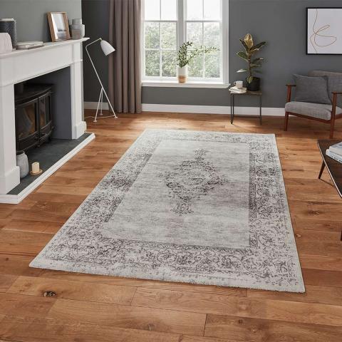 Milano N9695 Traditional Grey Rug 