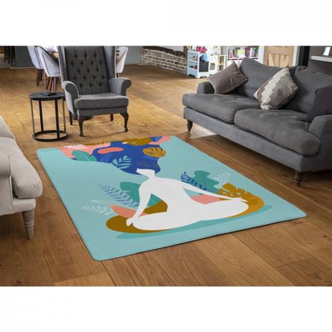 Mindfulness, Meditation And Yoga Designer Rug - Green / 110cm