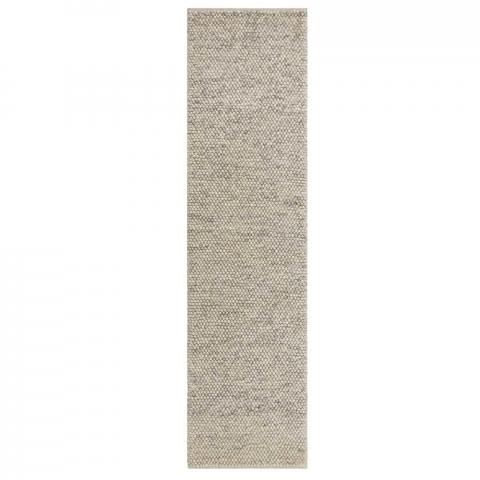 Minerals Cobble Wool Runner Rugs in Light Grey