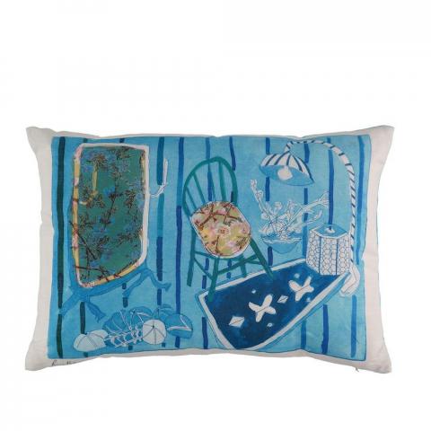 Mirror Mirror Cushion by William Yeoward in Blue