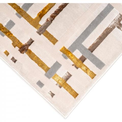 Mist Gold Grid Rug - Gold / 190cm