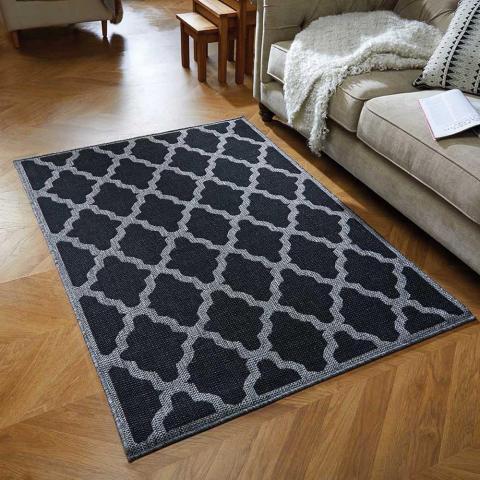 Moda Trellis Rugs in Black