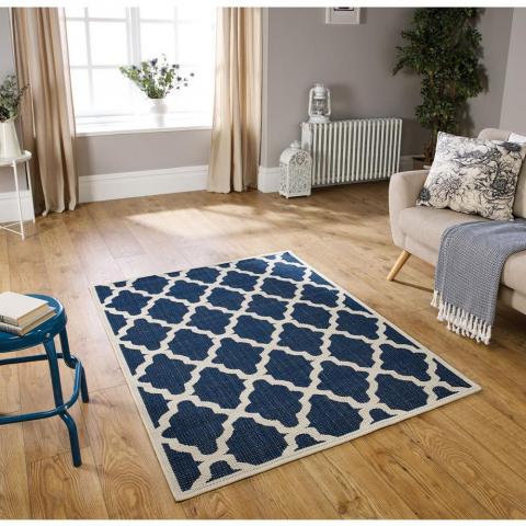 Moda Trellis Rugs in Blue