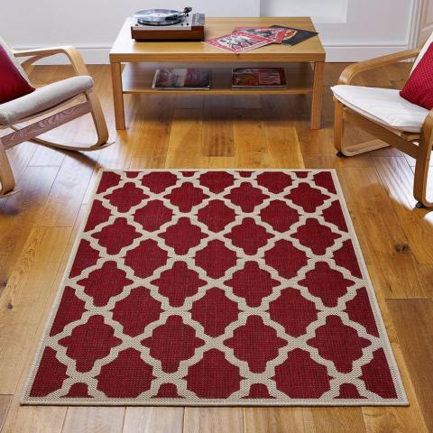 Moda Trellis Rugs in Red