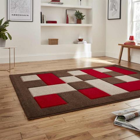 Modern Brooklyn Rug BRK04 Brown Red 