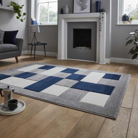 Modern Brooklyn Rug BRK04 Grey Navy 