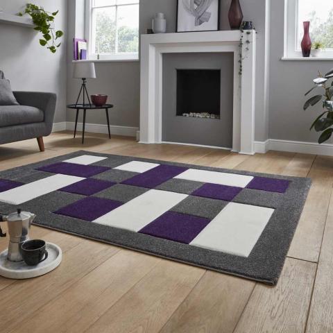 Modern Brooklyn Rug BRK04 Grey Purple 