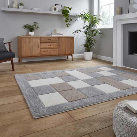 Modern Brooklyn Rug BRK04 Grey Beige 