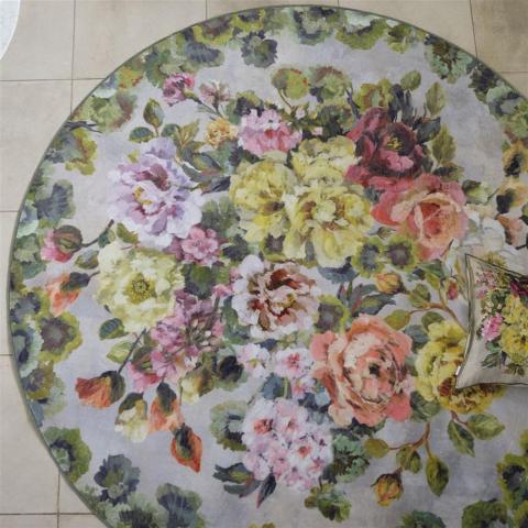 Modern Grandiflora Rose Epice Round Circle Rug by Designers Guild