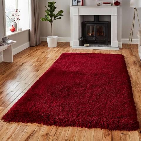 Montana Shaggy Rug Dark Red  size