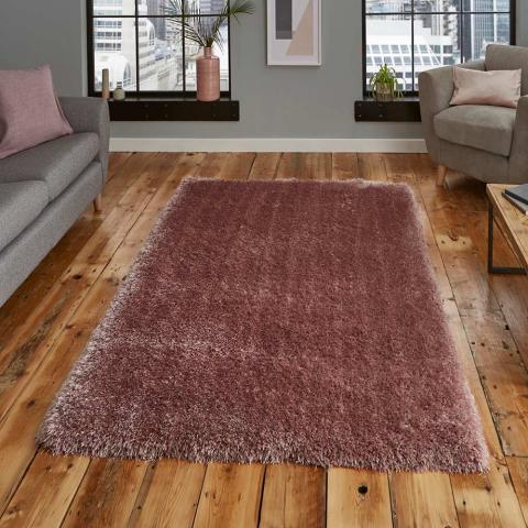 Montana Shaggy Rug Rose Colour  Round