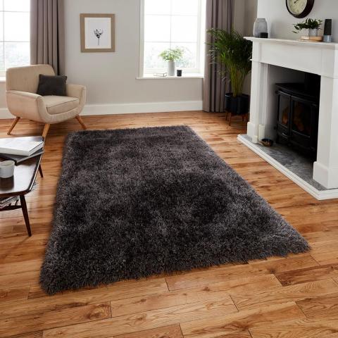 Montana Shaggy Rugs in Dark Grey