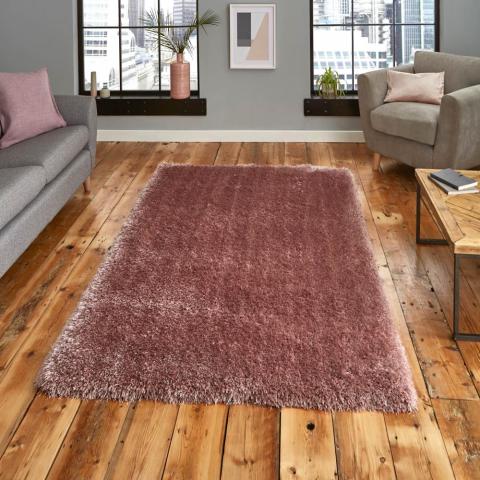 Montana Shaggy Rugs in Rose