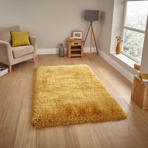 Montana Shaggy Rugs in Yellow