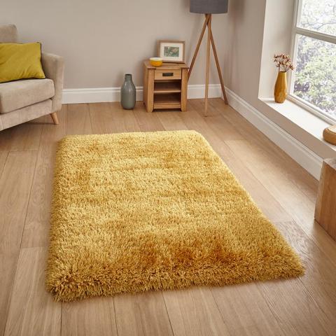 Montana Yellow Shaggy Rug 