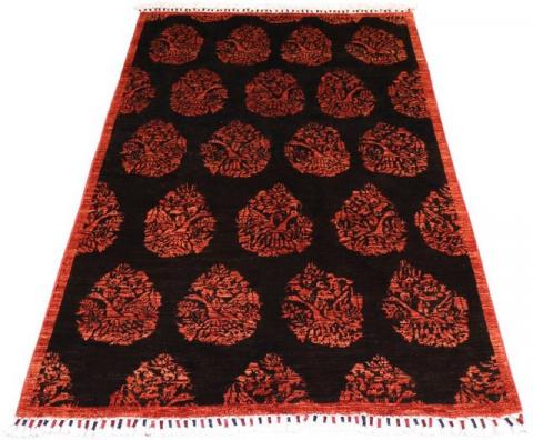 Morgenland Afghan Blumenmuster Rosso scuro 180 x 127 cm