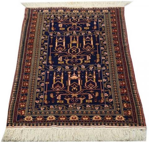 Morgenland Afghan Durchgemustert Blu scuro 131 x 87 cm