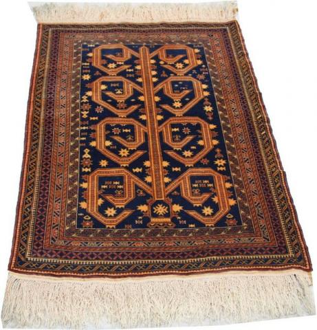 Morgenland Afghan Teppich handgeknüpft blau