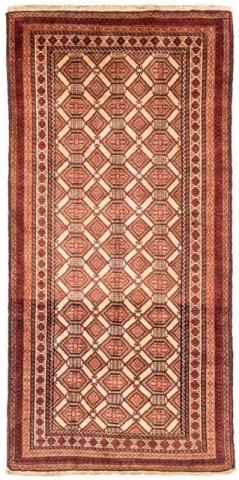 Morgenland Belutsch Durchgemustert Beige 222 x 111 cm