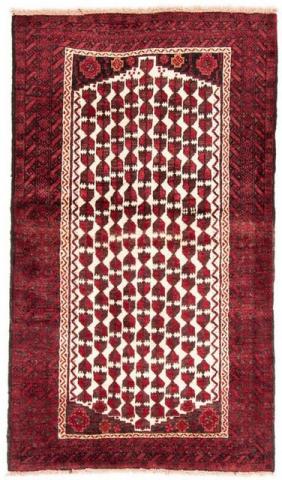 Morgenland Belutsch Durchgemustert Rosso scuro 185 x 102 cm