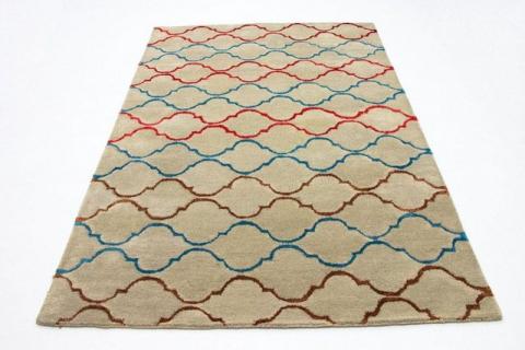 Morgenland Designer Teppich handgetuftet beige