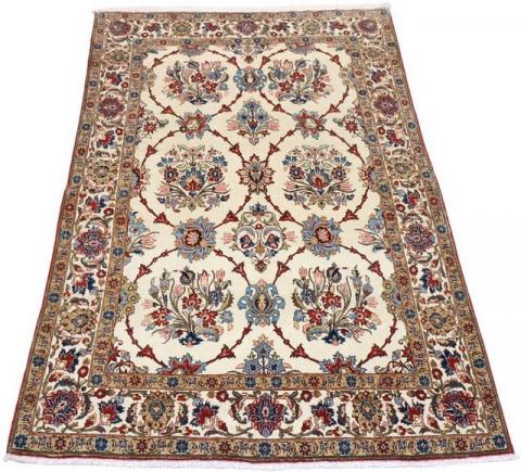 Morgenland Ghom Blumenmuster Beige 204 x 135 cm