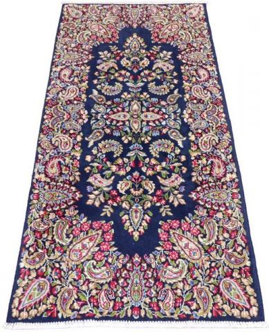 Morgenland Kerman Blumenmuster Blu scuro 186 x 89 cm