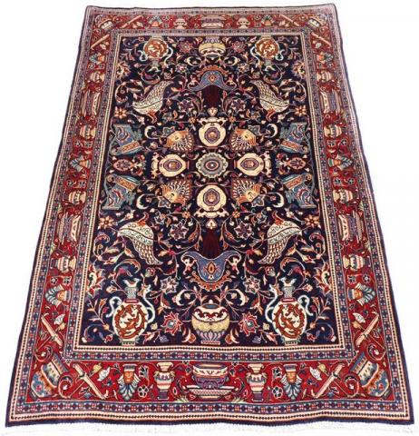 Morgenland Sarough Blumenmuster Blu scuro 164 x 106 cm