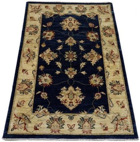 Morgenland Ziegler Blumenmuster Blu scuro 120 x 78 cm