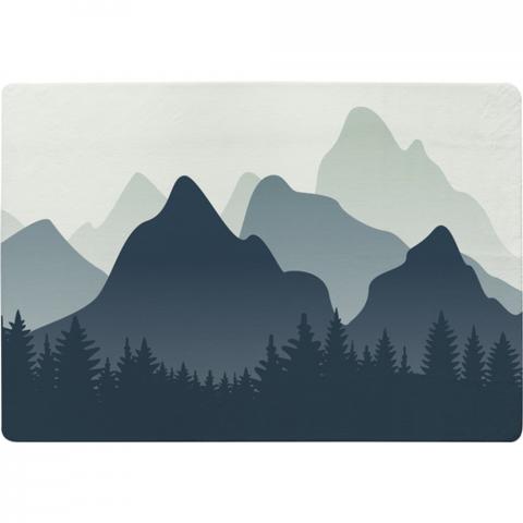 Mountain Landscape Illustration Designer Rug - Blue / 200cm