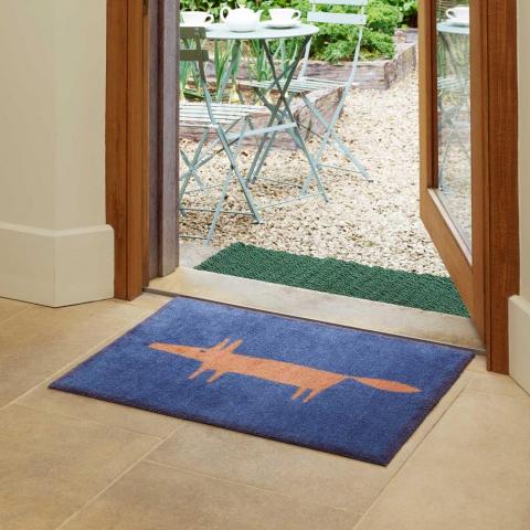 Mr Fox Scion Doormats in Navy Blue by Turtlemat