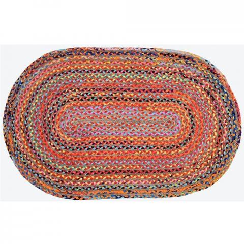 Multi Jute Oval Rug - 120cm / 180cm