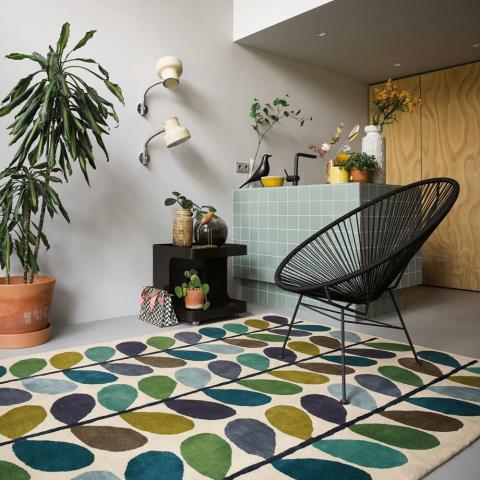 Multi Stem Rugs 59507 in Kingfisher by Orla Kiely