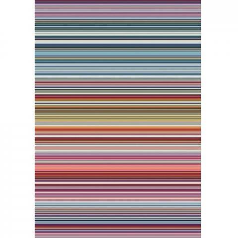 Multicoloured Wool Look Striped Rug - Perth - Pink / 230cm