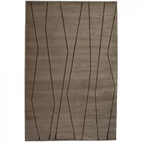 Natural Carved Geometric Area Rug - Mora - Brown / 230cm