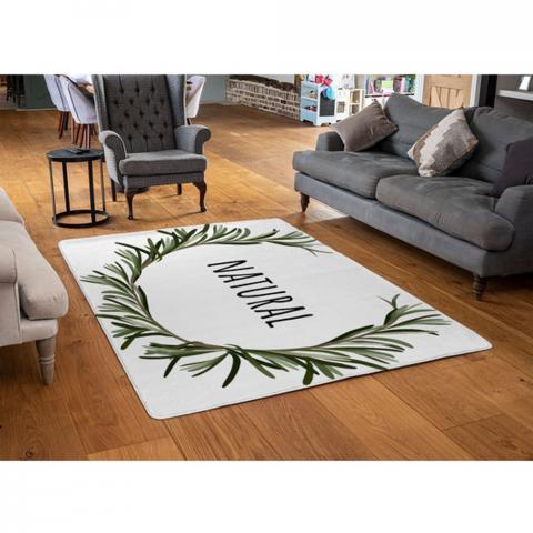 Natural Designer Rug - Green / 110cm