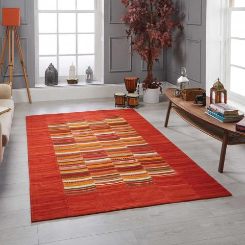 Navajo Rugs in Red Stripes