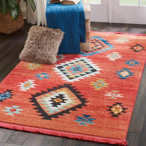 Navajo Rugs NAV07 in Red Nourison