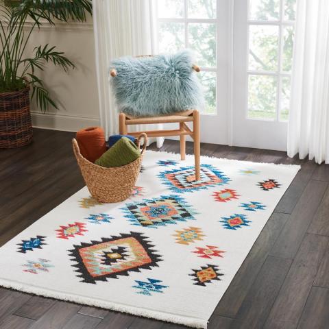 Navajo Rugs NAV07 in White Nourison