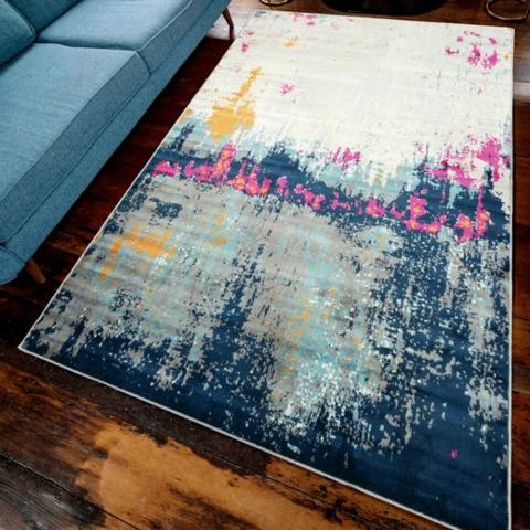 Navy Blue Ombre Abstract Rug - Lottie - Navy