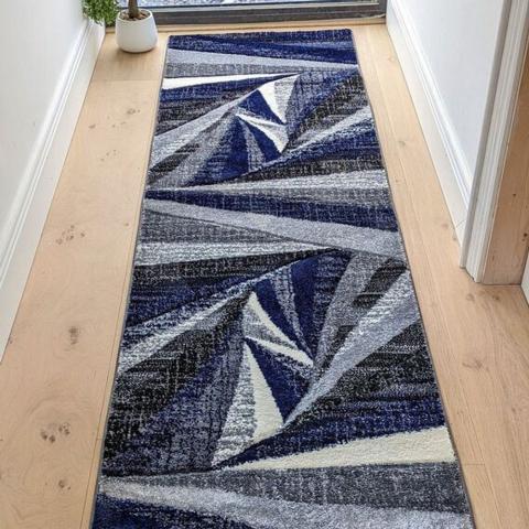 Navy Splinter Area Rug - Boston - Blue / 230cm / 3kg