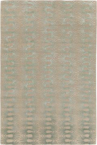 Neisha Crosland Hedgehog Sea Textured 3.05x2.13m/10'x7' Green Abstract Wool & Silk Textured rug by The Rug Company, Handknotted Tibetan wool and silk