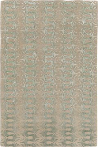 Neisha Crosland Hedgehog Sea Textured 1.83x1.22m/6'x4' Green Abstract Wool & Silk Textured rug by The Rug Company, Handknotted Tibetan wool and silk