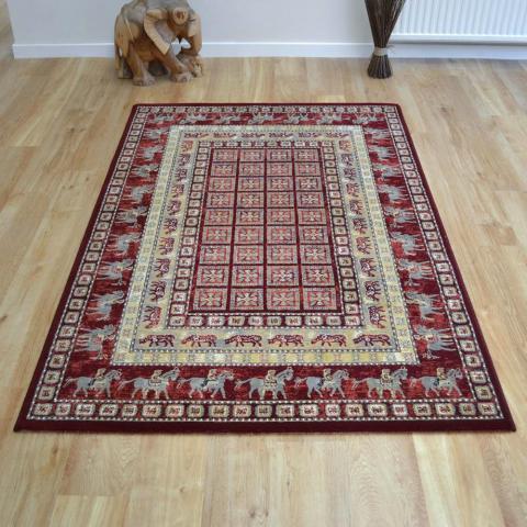 Noble Art Traditional Rugs 65106 390 in Pazyryk Red