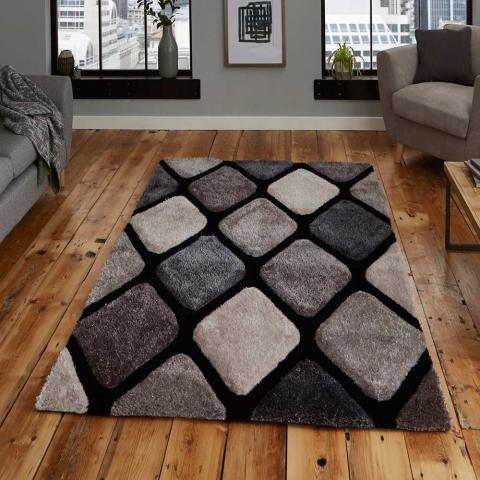 Noble House 9247 Grey Black Rug 