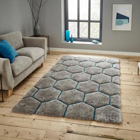 Noble House NH30782 Grey Blue Rug 