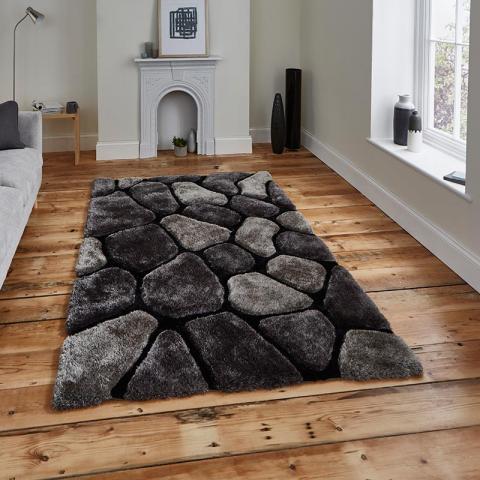 Noble House NH5858 Black Grey Rug 