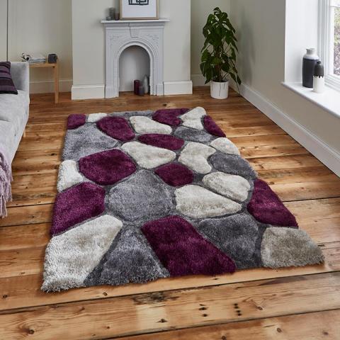 Noble House NH5858 Grey Purple Rug 