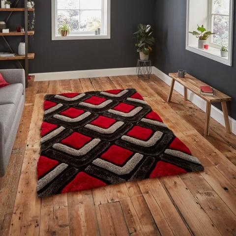 Noble House Rugs NH 8199 in Black and Red