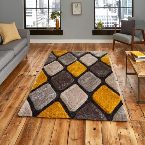 Noble House Rugs NH9247 Grey Yellow